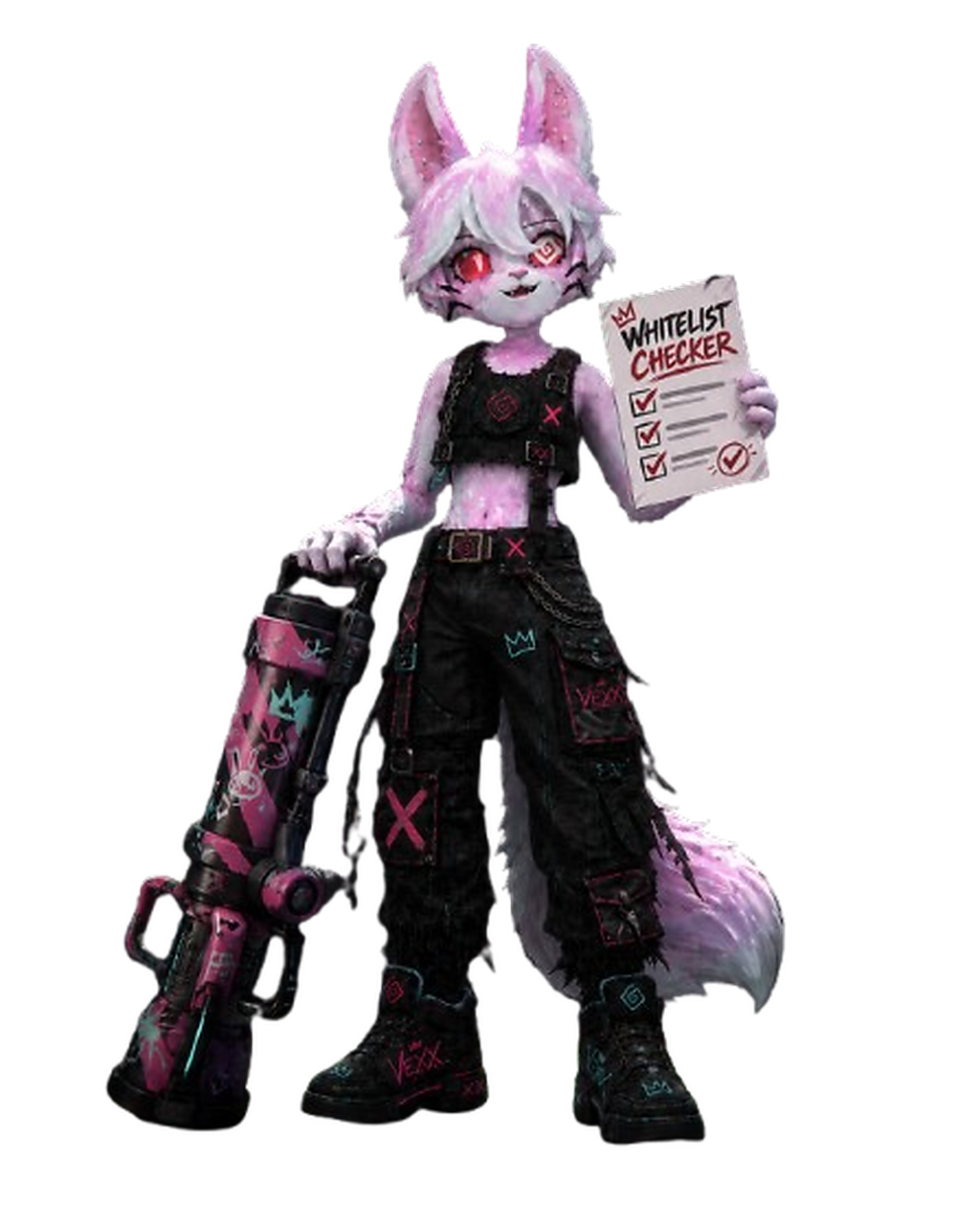 VEXX character holding the whitelist checker